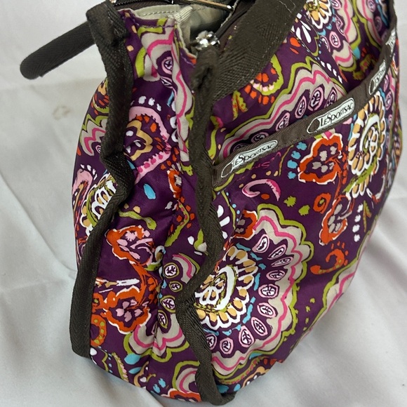 LeSportsac Floral Paisley Tote Bag- Multi-Color Nylon Shoulder Purse - Picture 7 of 16